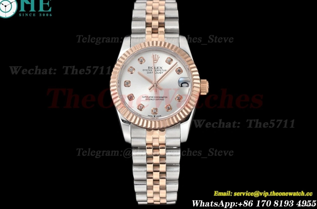 Silver SS GDF Dia RG Datejust MY8215 28mm 0130